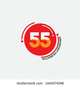 55 anniversary celebration vector concept template design illustration
