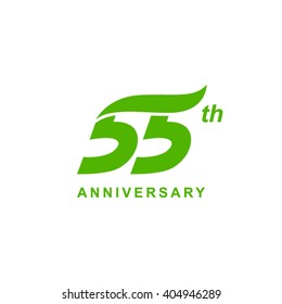 55 Anniversary Wave Logo Green