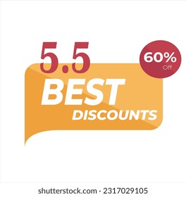 5.5 best discount editable text style effect themed may sales promotion