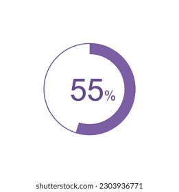 55% circle diagrams Infographics vector, 55 Percentage ready to use for web design.