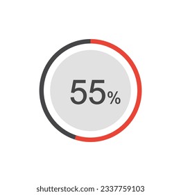 55% circle diagrams Infographics vector, 55 Percentage ready to use for web design.