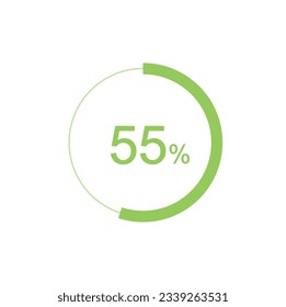 55% circle diagrams Infographics vector, 55 Percentage ready to use for web design.