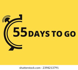 55 Days to go Countdown left days banner. Banner and Poster. vector illustration.
