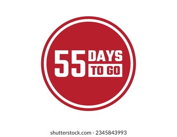 55 days to go red banner design vector illustration