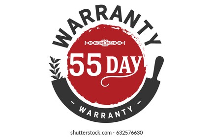 55 days warranty label icon vector vintage