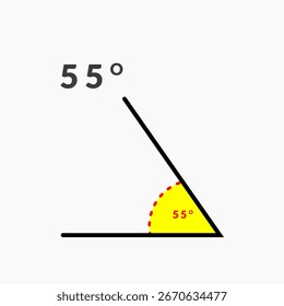 55 degree angle icon in mathematics