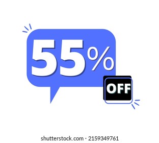 55 % Rabatt bei blauem 3D-Gedanken-Blasendesign 