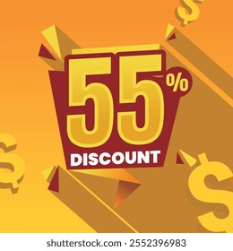 55% Discount Offer Design for Sales and Promotions