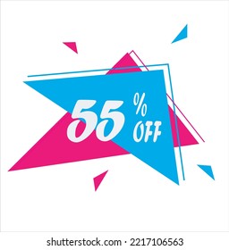55% de descuento en su pedido con fuente forte y fondo blanco