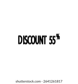 55% discount vector illustration of the price of an item or service reduced by 55% from the original price