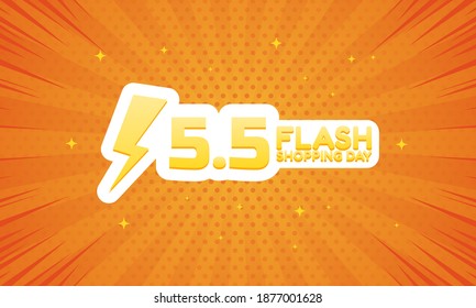 5.5 Flash shopping day. Banner templete design for media promotions and social media promo