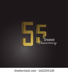 Diseño de plantillas vectoriales de 55 grandes años Ilustración elegante