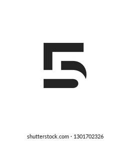 55 letter logo vector icon illustration