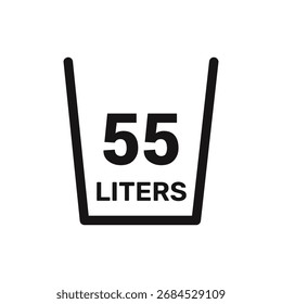 55 litros de Vector de iconos líquido de Vector de medida de fondo blanco