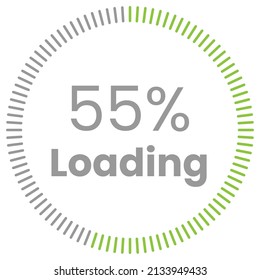 55% Loading. 55% circle diagrams Infographics vector, 55 Percentage ready to use for web design ux-ui