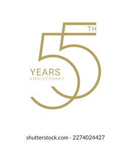 55 logo, 55 Years Anniversary Logo, Golden Color, Vector Template Design element for birthday, invitation, wedding, jubilee and greeting card illustration.