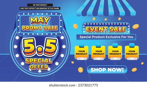 5.5 MAYO OFRECER ESPECIAL TEXTO EN 3D DIARIO DE PAGO EDITABLE EVENTO DE VENTA FLASH ESPECIAL DESCUENTO DE CASHBACK PROMO DE MEDIOS SOCIALES PROMO GIVEAWAY TEMPLATE DE FONDO