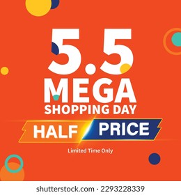 5.5 Mega sale banner template design for web or social media.