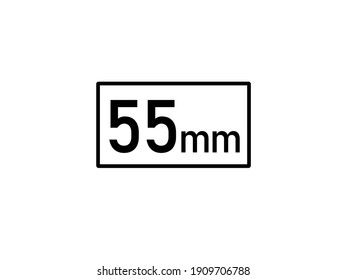 ilustración vectorial de icono de 55 milímetros, tamaño de 55 mm