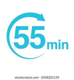 55 minute arrow timer icon vector illustration eps