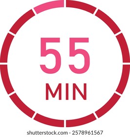 55 minutes timer red design vector eps 10