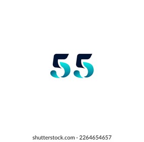 55 Elementos de plantilla de diseño del logotipo de números. Logo digital abstracto moderno. Ilustración vectorial.