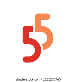 55 Number Logo Design Vector