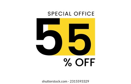 55% off discount creative ector banner illustration, sale special offer 55% off, 55% off discount creative vector