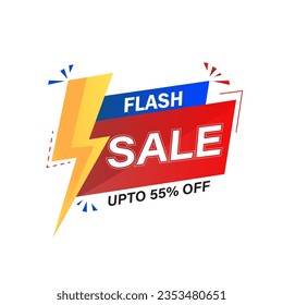 Up to 55% OFF Flash sale Illustration design concept, poster, banner vector sale discount price, Ads for website, Social media, Shopping online. Backdrop, Super sale and Black Friday Post