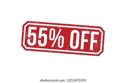 55% Off rubber Red Rubber grunge Stamp vector design.