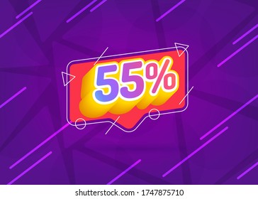 55% OFF Sale. Discount Price. Special Offer Marketing Ad. Discount Promotion. Sale Discount Offer. 55% Discount Special Offer Banner Design Template. Gradient.