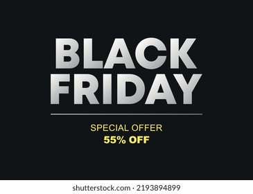 55% off. Special Offer Black Friday. Vector illustration price discount. Campaign for stores, retail.