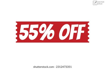 55% Off stamp red rubber stamp on white background. 55% Off stamp sign. 55% Off stamp.