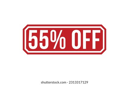 55% Off stamp red rubber stamp on white background. 55% Off stamp sign. 55% Off stamp.