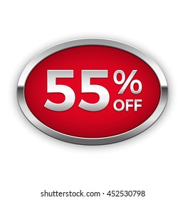 55% off vector badge, silver