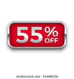 55% off vector badge, silver