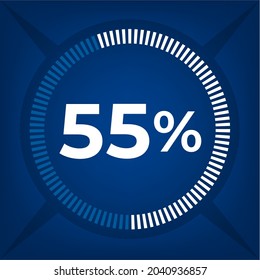 55 percent count on dark blue background