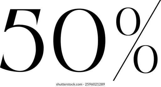 55 Percent Discount Offer Number Typography Style A0923