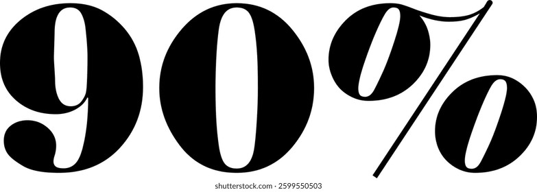 55 Percent Discount Offer Number Typography Style A1189