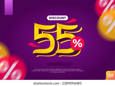 55 percent discount sale banner