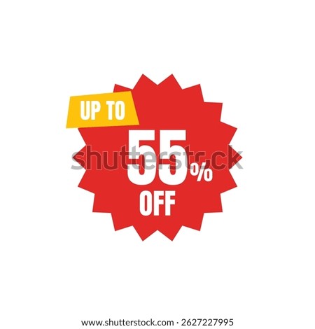 Up to 55 Percent Off Sale Badge