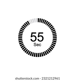55 second timers Clocks, Timer 55 sec icon.