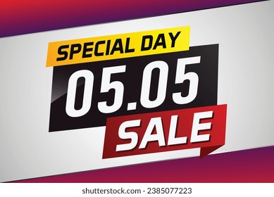 5.5 Special day sale word concept vector illustration with ribbon and 3d style for use landing page, template, ui, web, mobile app, poster, banner, flyer, background, gift card, coupon