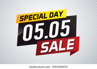 5.5 Special day sale word concept vector illustration with ribbon and 3d style for use landing page, template, ui, web, mobile app, poster, banner, flyer, background, gift card, coupon