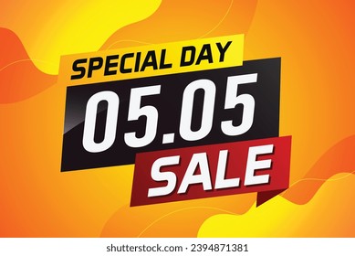 5.5 Special day sale word concept vector illustration with ribbon and 3d style for use landing page, template, ui, web, mobile app, poster, banner, flyer, background, gift card, coupon