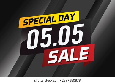 5.5 Special day sale word concept vector illustration with ribbon and 3d style for use landing page, template, ui, web, mobile app, poster, banner, flyer, background, gift card, coupon