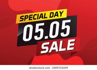 5.5 Special day sale word concept vector illustration with ribbon and 3d style for use landing page, template, ui, web, mobile app, poster, banner, fl
