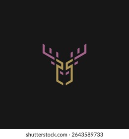 55 or SS or 2S or 25 Elk Vector Illustration