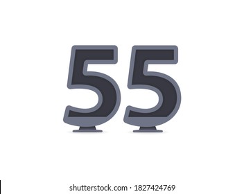 55 vector number design. For logo, brand label, design elements, corporate identity, application etc. İsolated vector illustration          