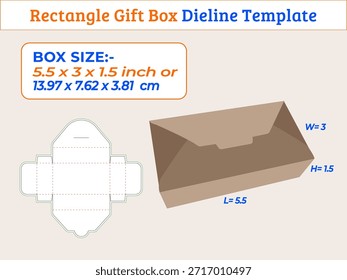 5.5 x 3 x 1.5 Inch Rectangle Gift Box
